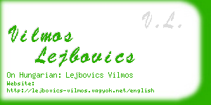vilmos lejbovics business card